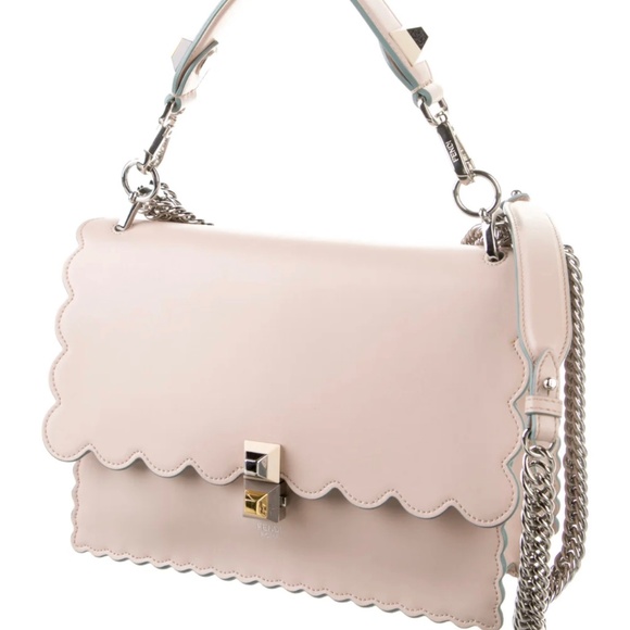 Fendi Kan-I Scalloped Blush Shoulder Handbag - Picture 1 of 4